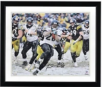 Photo dédicacée de Fred Taylor, joueur des Jaguars de Jacksonville, représentant une course dans la neige (16 x 20 pouces).