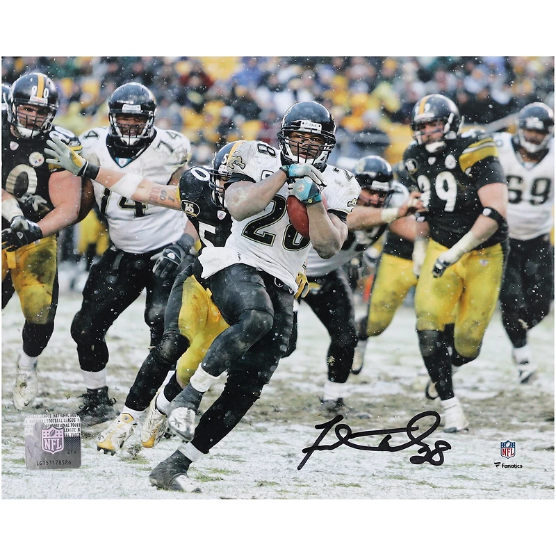 Fred Taylor Jacksonville Jaguars Autographed 8" x 10" Run in the Snow Photograph