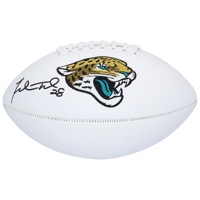 Ballon de football américain Jarden White Panel autographié par Fred Taylor des Jaguars de Jacksonville