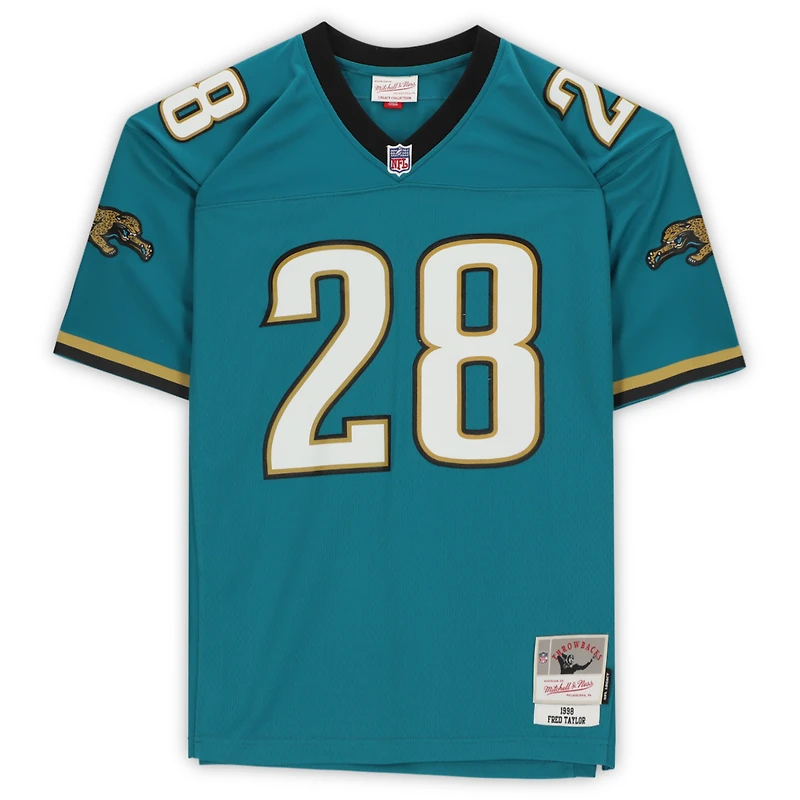 Maillot réplique autographié par Mitchell & Ness des Jaguars de Jacksonville Teal de Fred Taylor