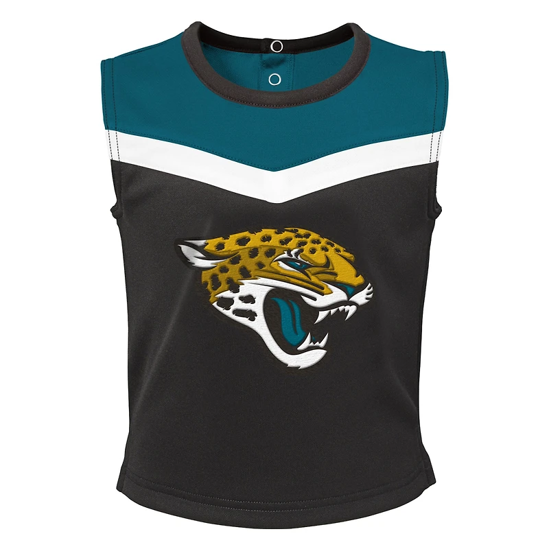 Girls Toddler Black Jacksonville Jaguars Spirit Cheer Two-Piece Cheerleader Set with Bloomers