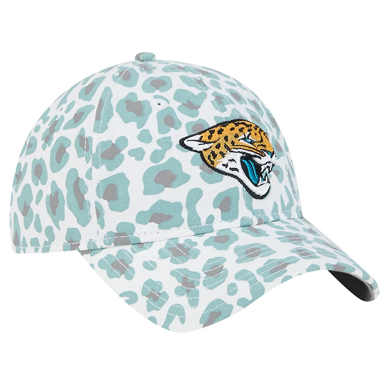 Casquette ajustable Jacksonville Jaguars Active Leopard 9TWENTY blanche New Era pour fille