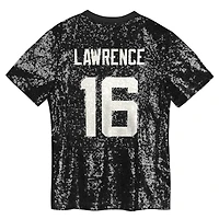 Girls Youth Trevor Lawrence Black Jacksonville Jaguars Sequin V-Neck Fashion Jersey