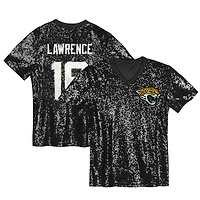 Maillot à col en V sequins noir pour jeunes filles Trevor Lawrence des Jaguars de Jacksonville