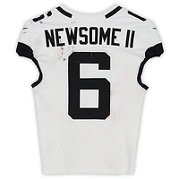 Maillot blanc Nike n° 6 porté par Greg Newsome II des Jaguars de Jacksonville lors du match contre les Texans de Houston le 9 novembre 2025