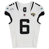 Greg Newsome II Jacksonville Jaguars Game-Used #6 White Nike Jersey vs. Houston Texans on November 9, 2025