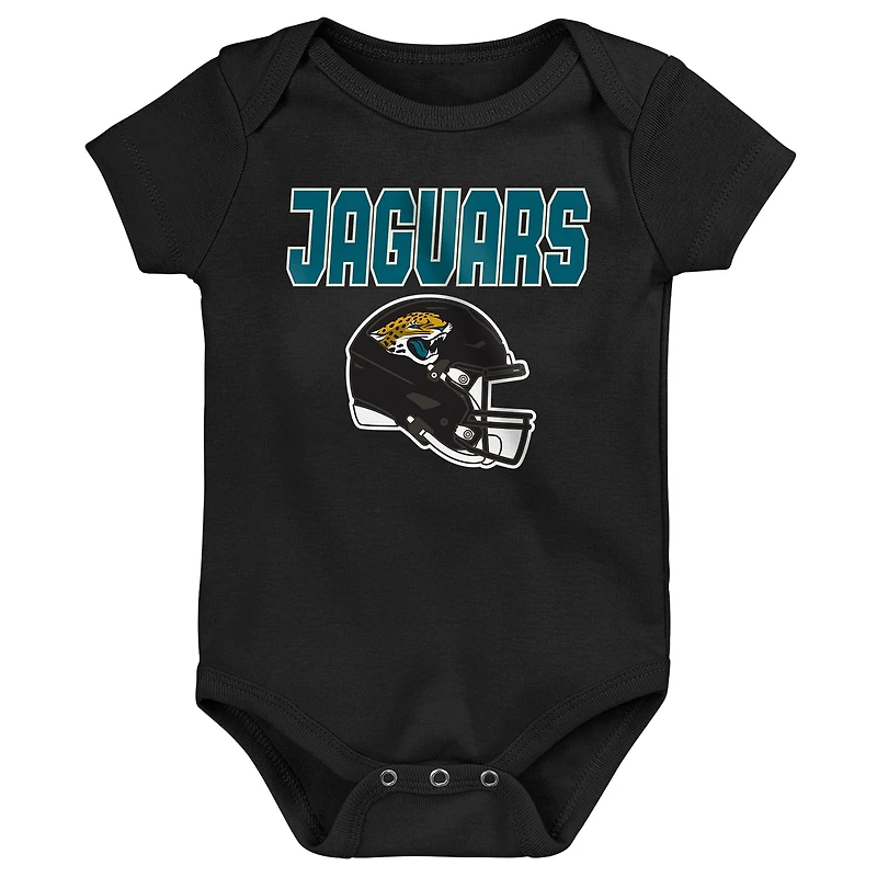 Infant & Newborn Outerstuff  Jacksonville Jaguars Littlest Player Three-Piece Bodysuit Set