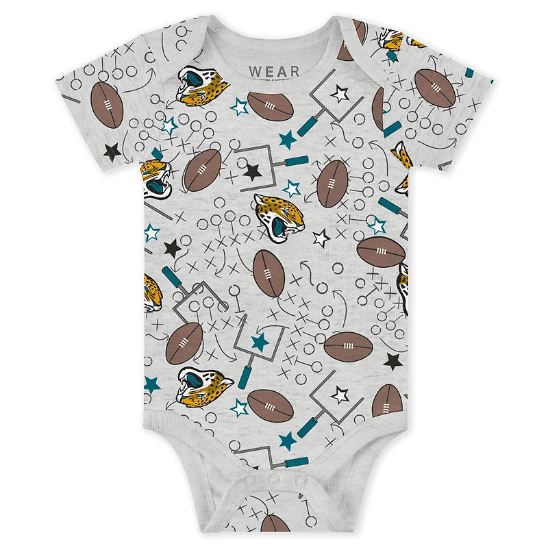 Infant & Newborn WEAR by Erin Andrews Jacksonville Jaguars Three-Piece Turn Me Around Bodysuits Pant Set