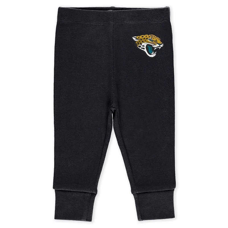 Infant & Newborn WEAR by Erin Andrews Jacksonville Jaguars Three-Piece Turn Me Around Bodysuits Pant Set