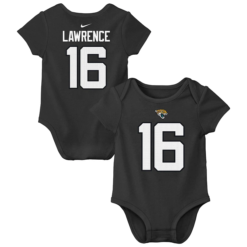Body bébé Nike Trevor Lawrence noir Jacksonville Jaguars avec nom et numéro