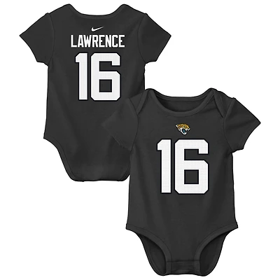Body bébé Nike Trevor Lawrence noir Jacksonville Jaguars avec nom et numéro