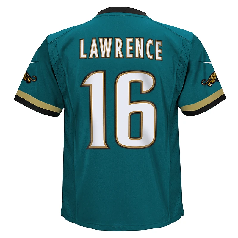 Maillot Nike Trevor Lawrence bleu sarcelle pour enfant des Jaguars de Jacksonville, joueur alternatif Prowler, rétro