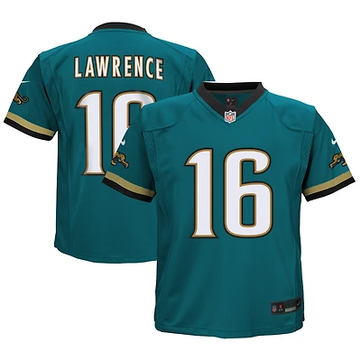 Maillot Nike Trevor Lawrence bleu sarcelle pour enfant des Jaguars de Jacksonville, joueur alternatif Prowler, rétro
