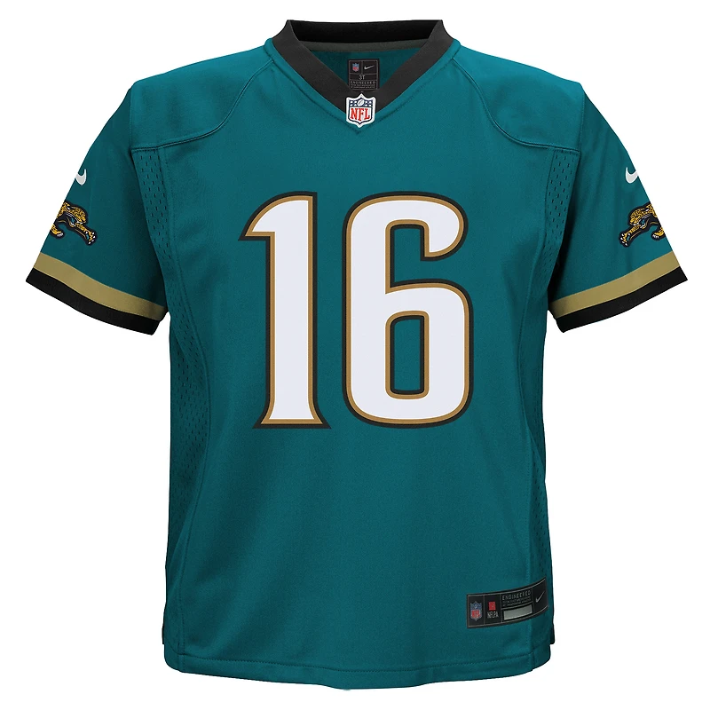 Maillot de jeu Nike Trevor Lawrence Teal Jacksonville Jaguars Prowler Throwback Player pour bébé