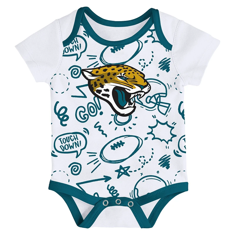 Infant Outerstuff  Jacksonville Jaguars All Day Play Three-Piece Bodysuit Set