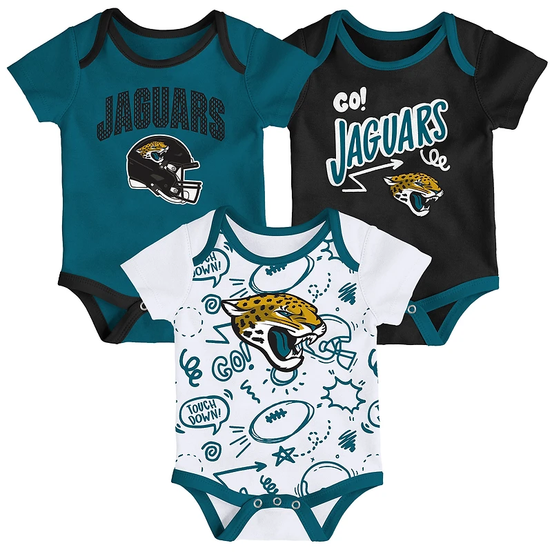 Infant Outerstuff Jacksonville Jaguars All Day Play Three-Piece Bodysuit Set