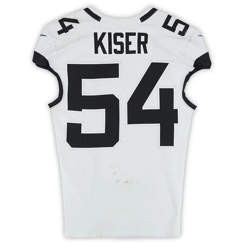 Maillot blanc Nike n° 54 porté par Jack Kiser (Jacksonville Jaguars) lors du match contre les Cardinals de l'Arizona le 23 novembre 2025