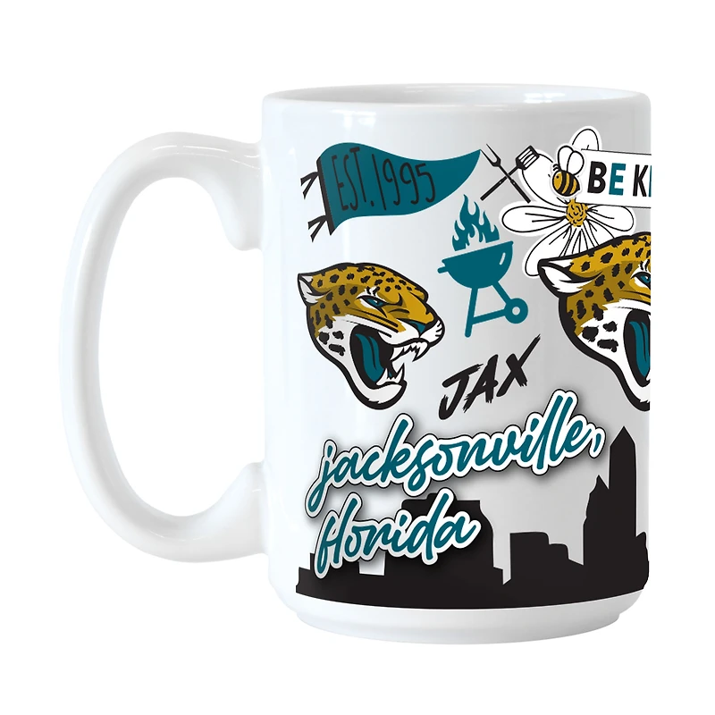 Jaguars de Jacksonville 15 oz. Tasse en céramique indigène