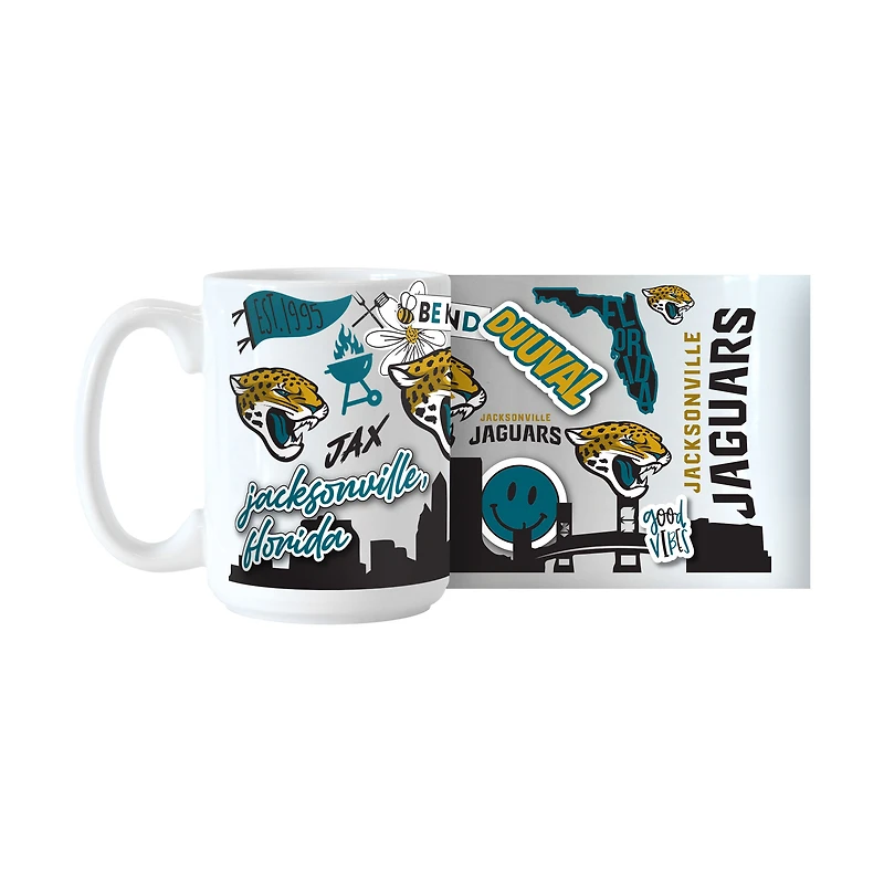 Jaguars de Jacksonville 15 oz. Tasse en céramique indigène