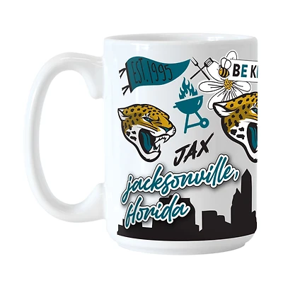 Jaguars de Jacksonville 15 oz. Tasse en céramique indigène
