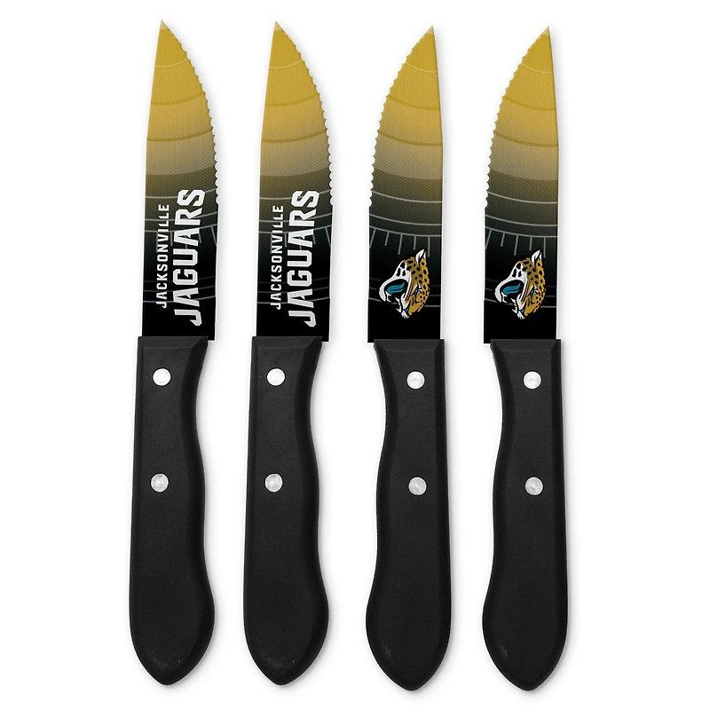 Ensemble de 4 couteaux à steak en acier inoxydable Jacksonville Jaguars