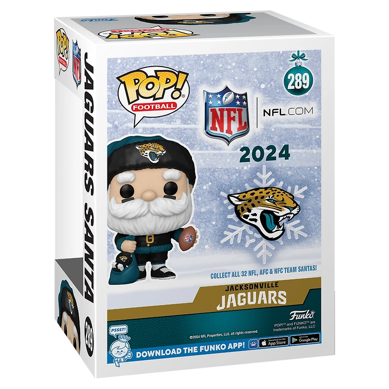 Figurine en vinyle exclusive Fanatics 2024 du Père Noël des Jaguars de Jacksonville Funko Pop!