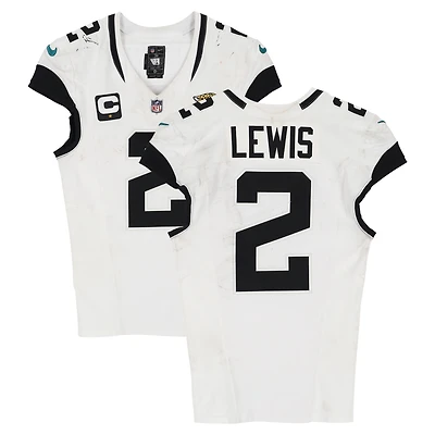 Jourdan Lewis Jacksonville Jaguars Game-Used #2 White Nike Jersey vs. Cincinnati Bengals on September 14, 2025