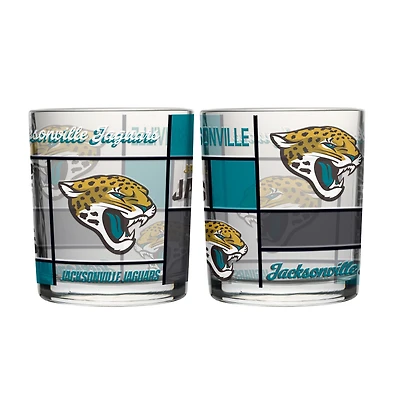 Ensemble de deux verres à whisky matelassés et teintés Logo Brands Jacksonville Jaguars, 35 cl