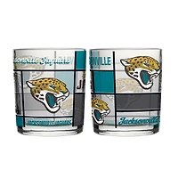 Ensemble de deux verres à whisky matelassés et teintés Logo Brands Jacksonville Jaguars, 35 cl