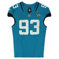 Matt Dickerson Jacksonville Jaguars Game-Used #93 Teal Nike Jersey vs. New York Jets on December 14, 2025