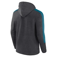 Sweat à capuche zippé pour homme Fanatics Heather Charcoal Jacksonville Jaguars Gains