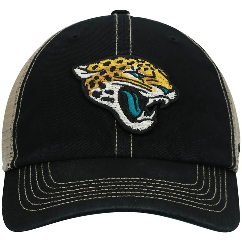 Men's '47 Black/Natural Jacksonville Jaguars Trawler Trucker Clean Up Snapback Hat