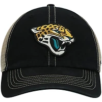 Men's '47 Black/Natural Jacksonville Jaguars Trawler Trucker Clean Up Snapback Hat