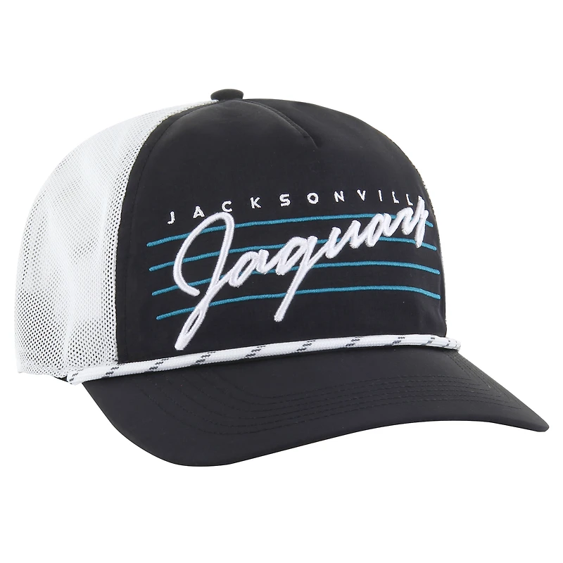 Casquette ajustable Jacksonville Jaguars Downburst Relaxed Hitch Trucker noire/blanche pour homme '47