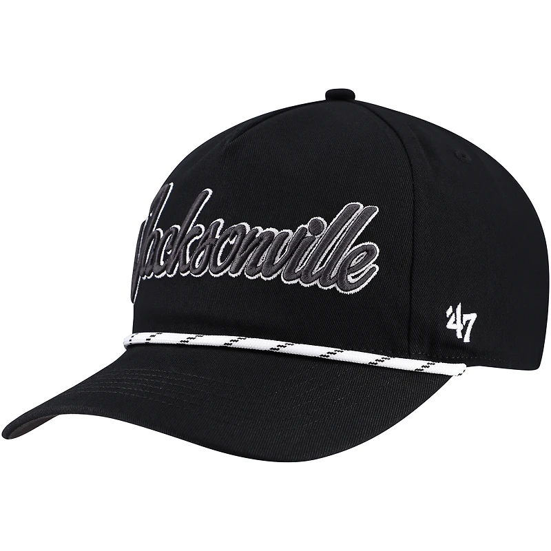 Men's '47 Black Jacksonville Jaguars Overhand Speckle Hitch Adjustable Hat