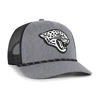 Men's '47 Heather Charcoal Jacksonville Jaguars Carbon Rope Trucker Adjustable Hat