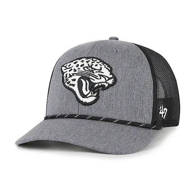 Casquette ajustable en corde de carbone des Jaguars de Jacksonville « 47 » pour homme, couleur anthracite chiné