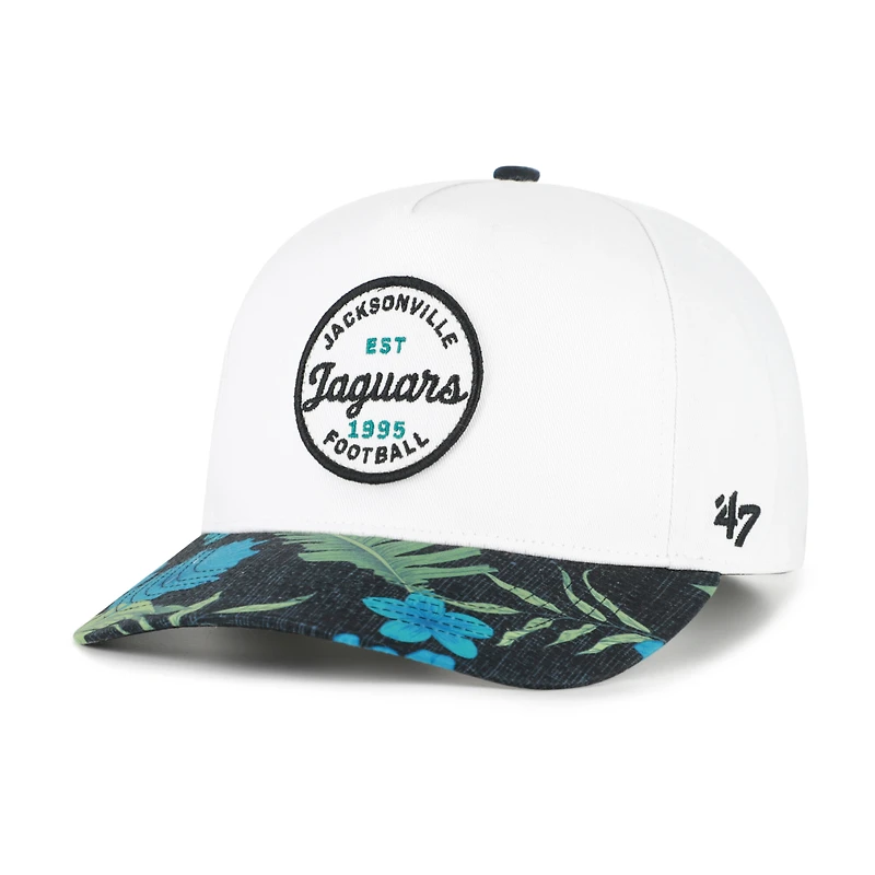 Casquette ajustable Jacksonville Jaguars Beach Side Hitch blanche et noire pour homme, modèle 47