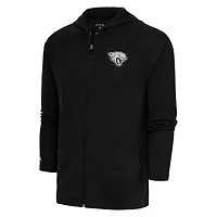 Sweat à capuche zippé intégral Antigua Black Jacksonville Jaguars avec logo métallisé Legacy pour homme