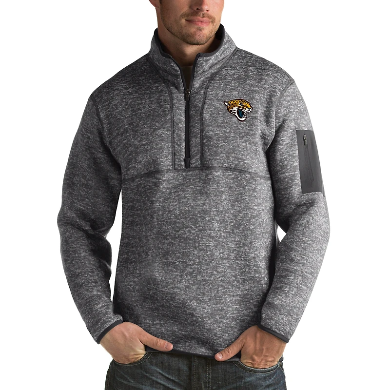 Veste à enfiler zippée quart de tour Fortune pour homme, couleur anthracite, des Jaguars Jacksonville, grande taille
