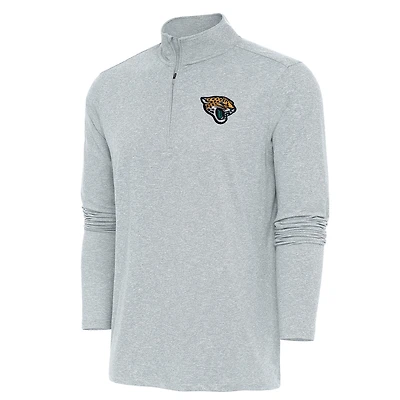 Pull à col rond zippé Hunk gris chiné Antigua pour homme, des Jaguars de Jacksonville