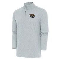 Pull à col rond zippé Hunk gris chiné Antigua pour homme, des Jaguars de Jacksonville