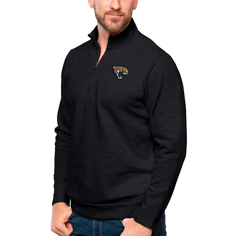 Pull-over zippé Gambit noir chiné Antigua pour homme des Jaguars de Jacksonville