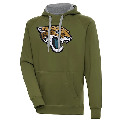 Sweat à capuche pour homme Antigua Olive Jacksonville Jaguars avec logo Victory