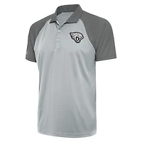 Men's Antigua Silver/Gray Jacksonville Jaguars Metallic Logo Nova Polo