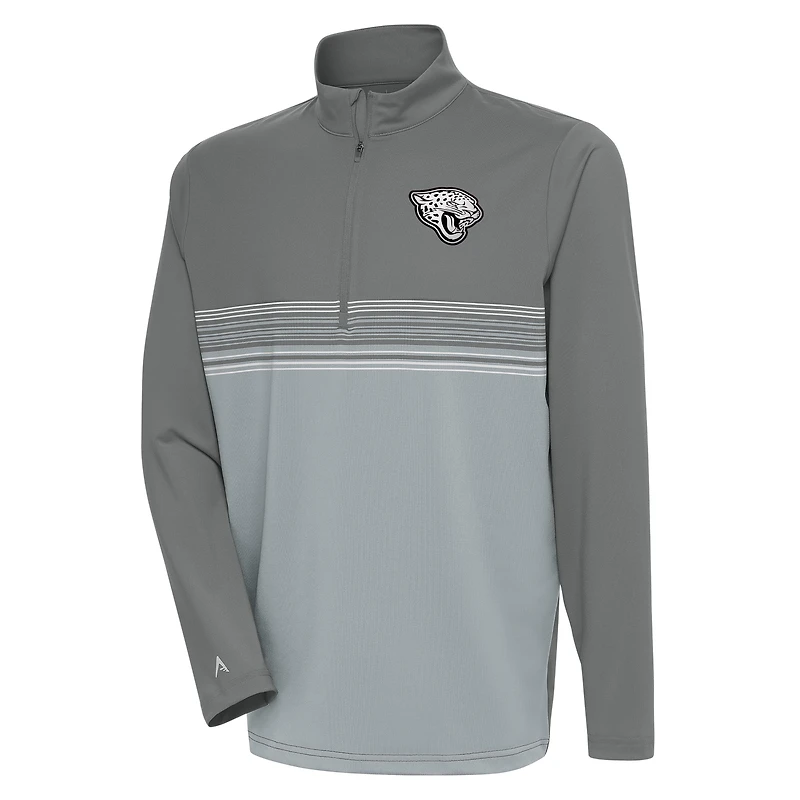 Pull zippé quart de tour Antigua Steel Jacksonville Jaguars avec logo métallique Pace pour homme