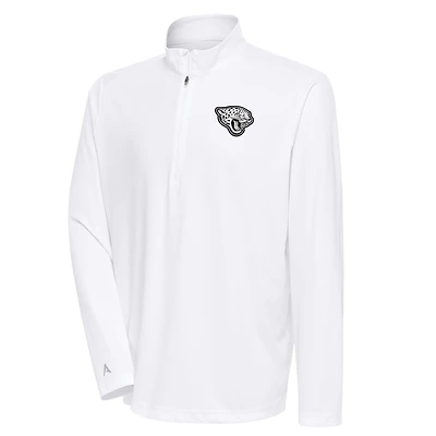 Haut à fermeture éclair quart de tour pour homme, logo métallique des Jaguars Jacksonville, blanc Antigua