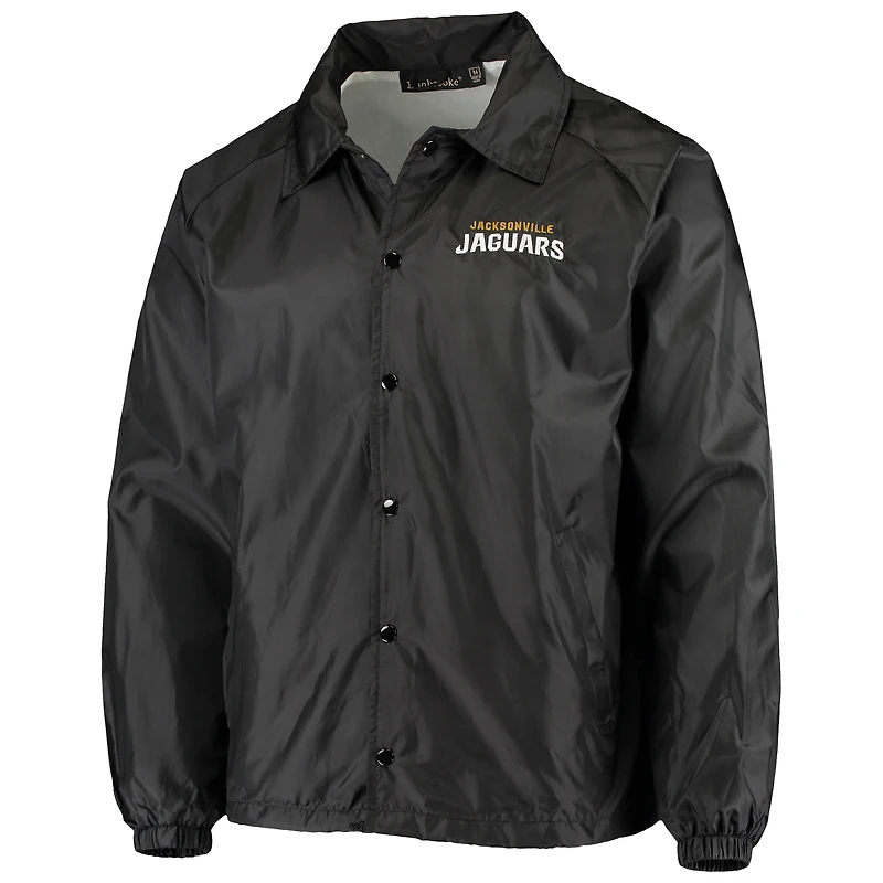 Men's Black Jacksonville Jaguars Coaches Classic Raglan Full-Snap Windbreaker Jacket