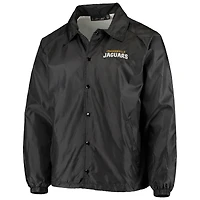 Men's Black Jacksonville Jaguars Coaches Classic Raglan Full-Snap Windbreaker Jacket