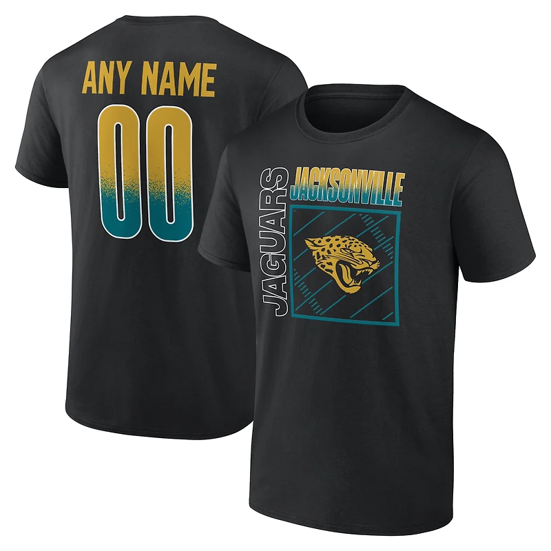Men's Black Jacksonville Jaguars Home Field Pop Personalized Name & Number T-Shirt